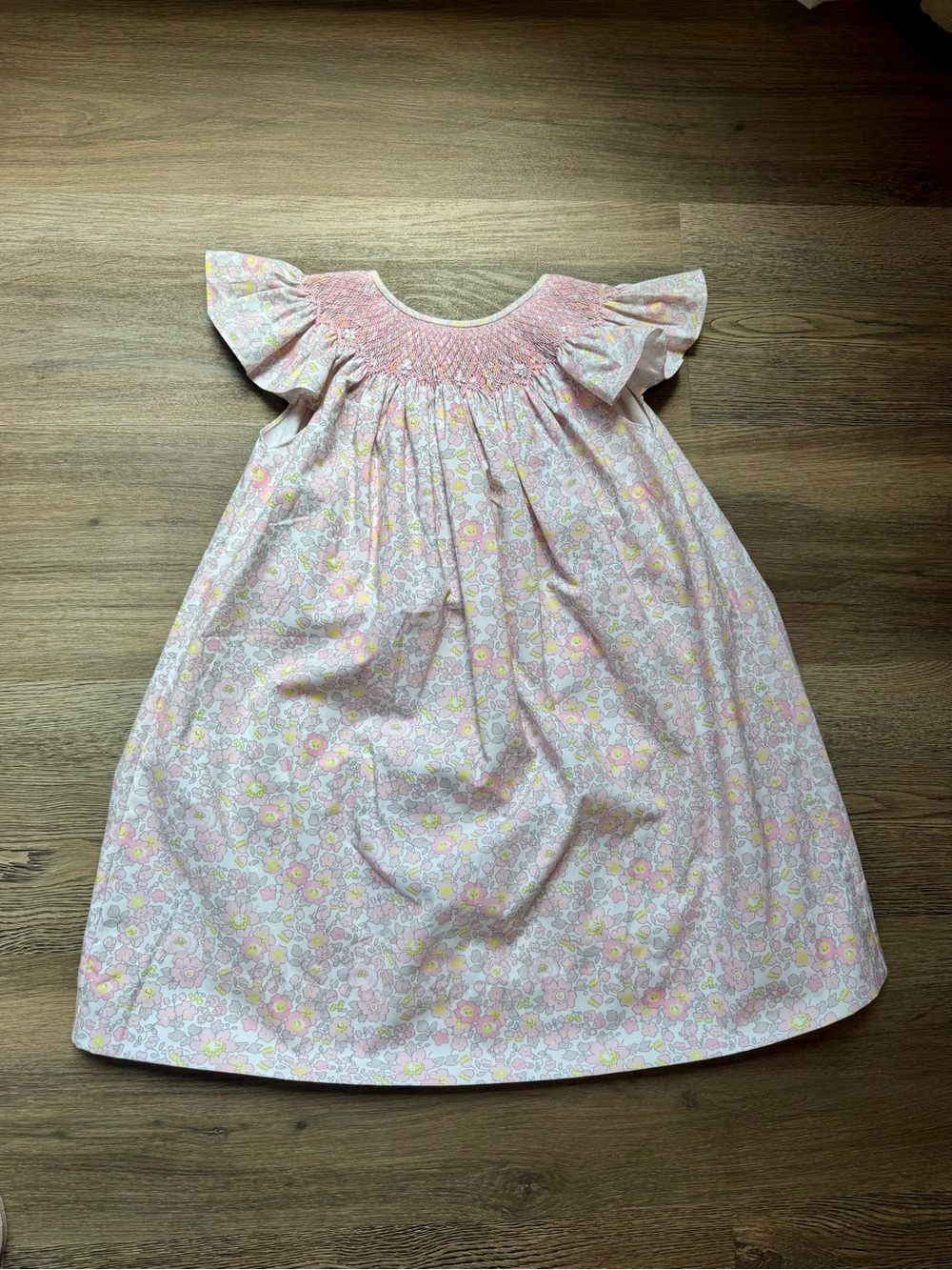 Sweet Dreams Pink and Yellow Floral Smocked Dress